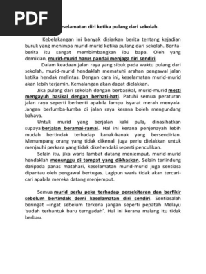 Cara Menjaga Keselamatan Diri Ketika Pulang Dari Sekolah Pdf