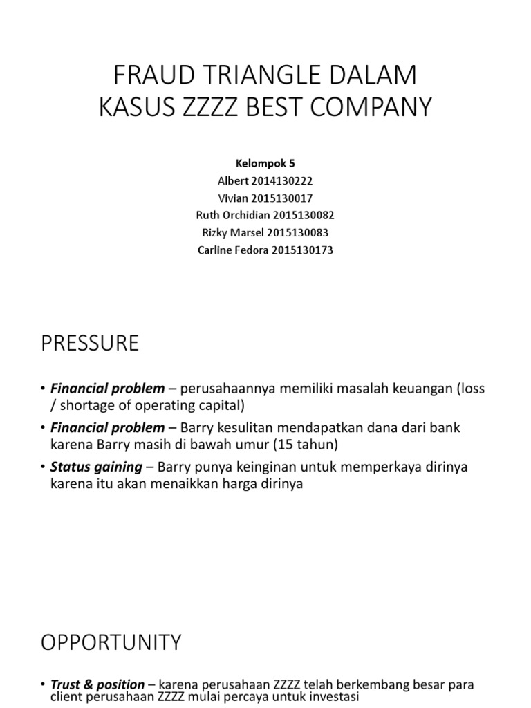 Analisis Fraud Triangle Theory Pada Kasus ZZZZ Best Company PDF