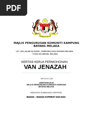 Kertas Kerja Mohon Van Jenazah