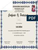 Certificate of Participation: Birla Vishvakarma Mahavidhyalaya