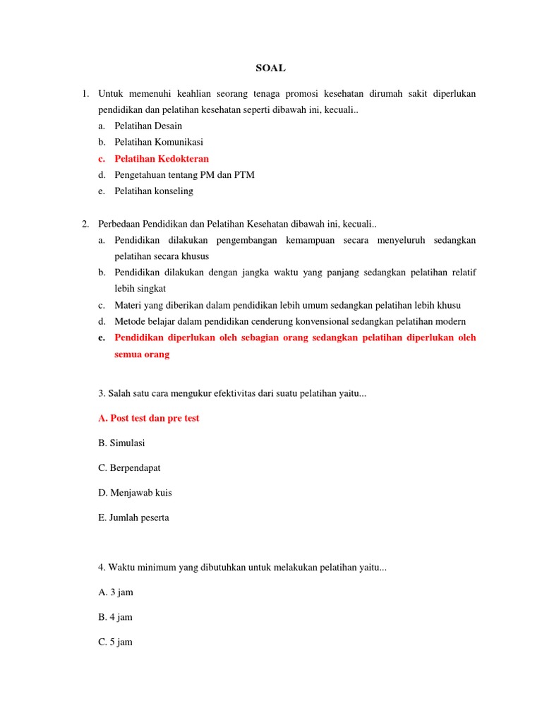 Soal Diklat Docx