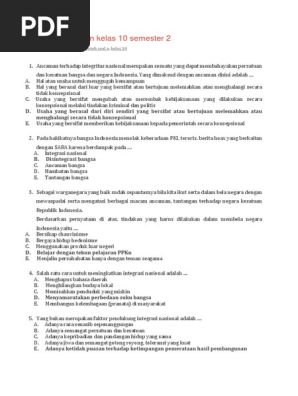 Contoh Soal Pkn Kelas 10 Semester 2 Docx