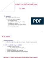 CSC 550: Introduction To Artificial Intelligence Fall 2004: AI As Search