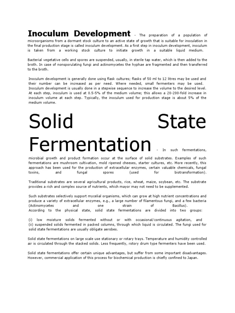 Inoculum Development PDF