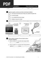 Ficha de Avaliação 3 Físico-Química 9.º Ano: Nome: N.: Turma: Data