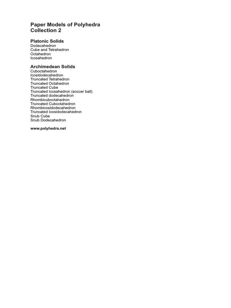 Archimedean Solids Nets | PDF