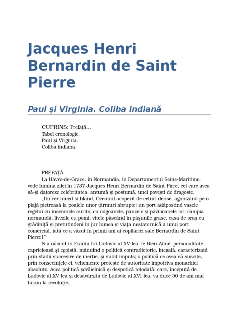 Jacques Henri Bernardin De Saint Pierre Paul Si Virginia Coliba