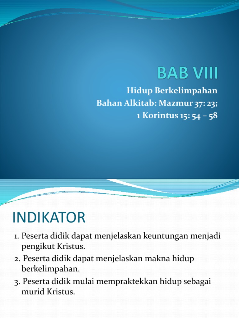 Bab Viii Kelas Viii Hidup Berkelimpahan