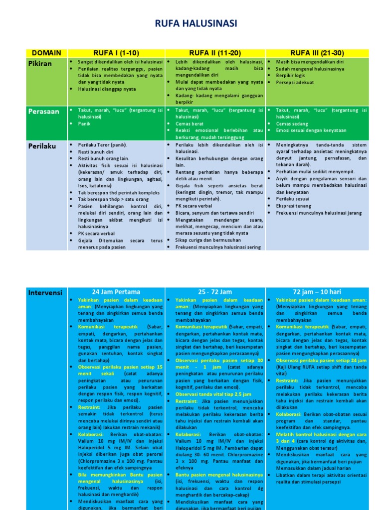 Skala RUFA untuk Halusinasi dan Kekerasan | PDF