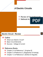 Analysis of Electric Circuits: Review of Circuit Elements Methods For Circuit Analysis
