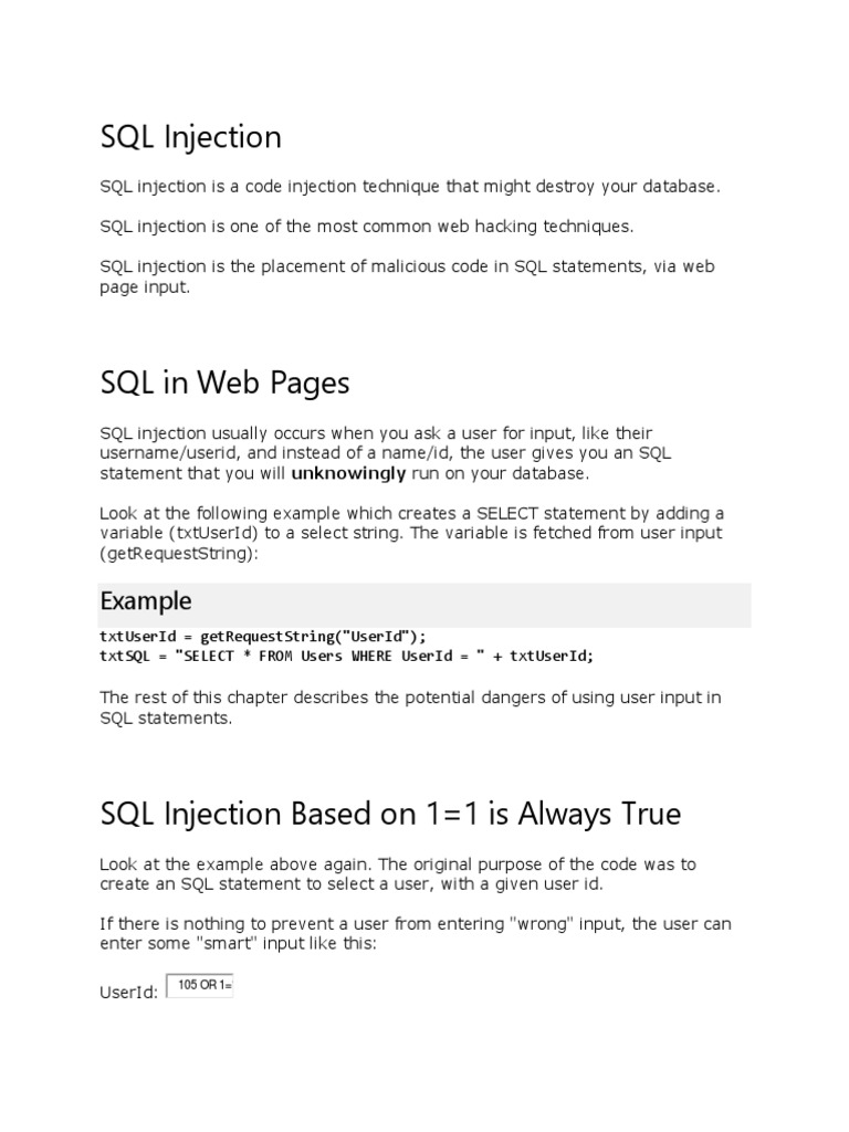 SQL Injection | PDF