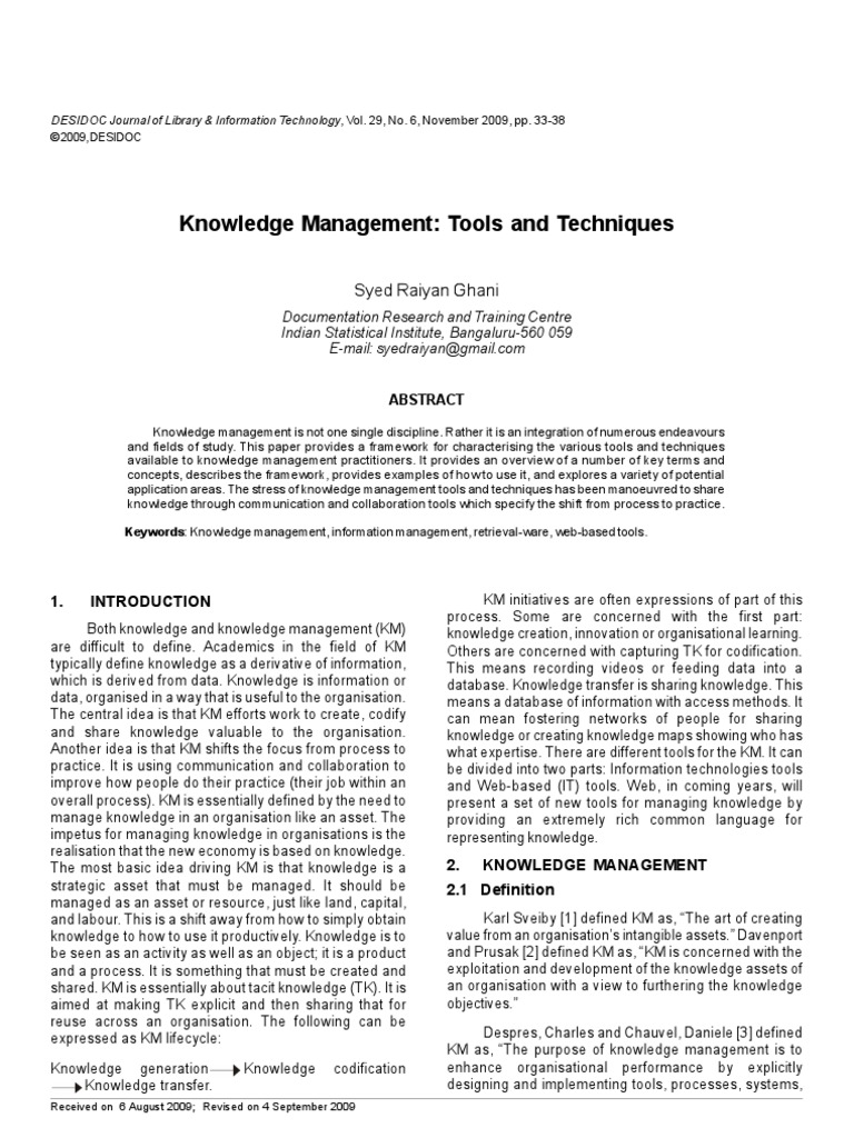 KM Tools | PDF | Knowledge Management | Tag (Metadata)