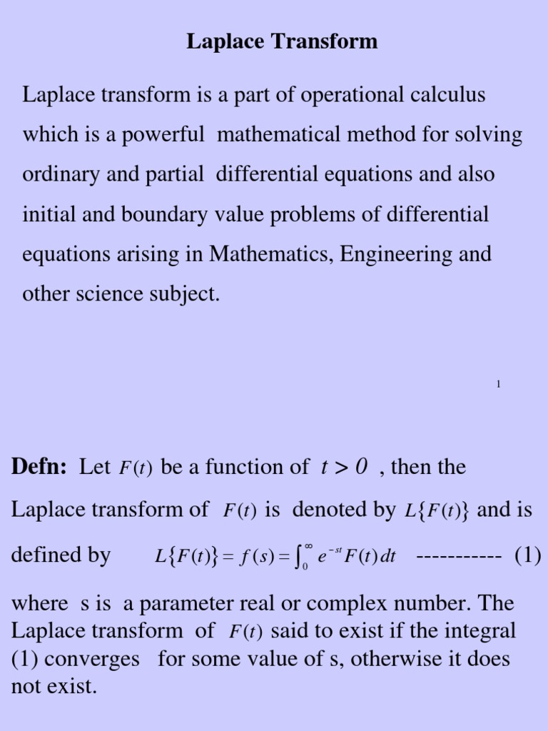 Laplace Transform Explained PDF Laplace Transform Exponential Function