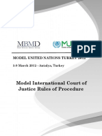 Model International Court of Justice Rules of Procedure: Model United Nations Turkey 2012
