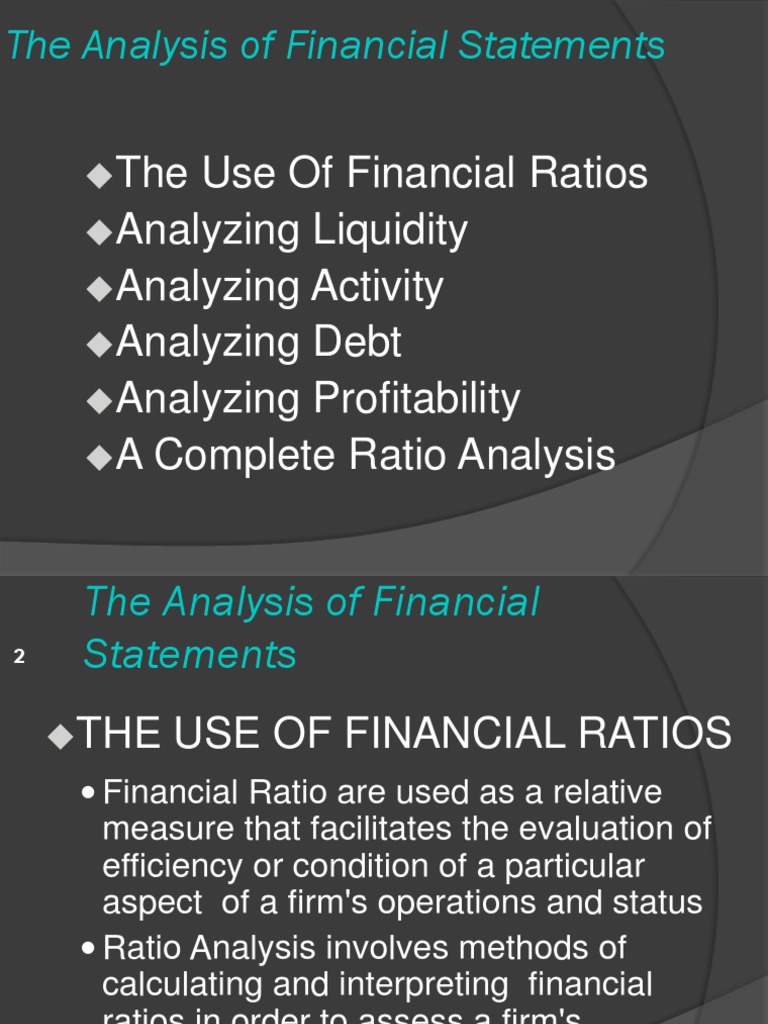 Ratio Analysis in Finance | PDF | Stocks | Debt