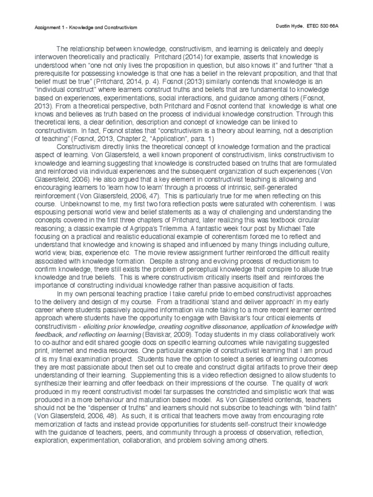 Knowledge and Constructivism | PDF | Constructivism (Philosophy Of ...