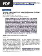 Analysis of Eucalyptus Role in The Livelihoods of Ethiopian Rural Households