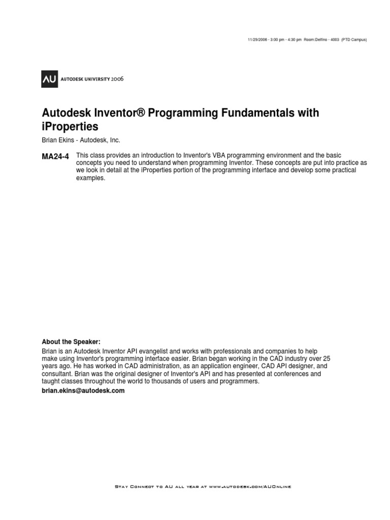 Autodesk Inventor Programming | PDF | Visual Basic For Applications ...