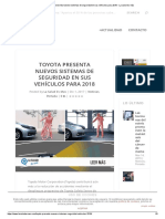 Toyota Presenta Nuevos Sistemas de Seguridad en Sus Vehículos para 2018 - La Salud Es Más