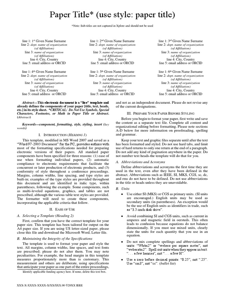 Conference Template Docx International System Of Units Typefaces