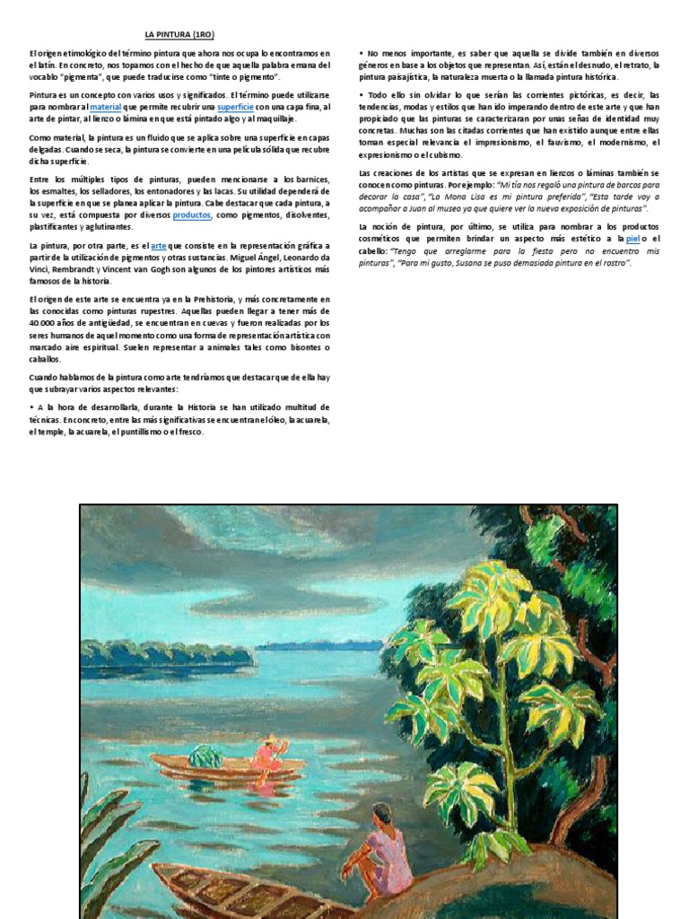 Origen y Tipos de Pintura | PDF | Pinturas | Artes plásticas