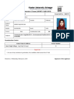 CUS-UG-1801648 Sem Exam Admit Card - CUSrinagar