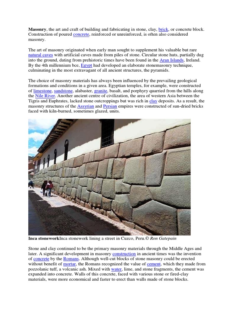 A History of Masonry: From Early Stone Structures to Modern Concrete ...