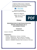 Regeneration Et Reutilisation D'un Dechet Provenant de La Reffinerie D'huile PDF