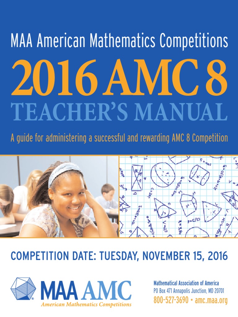 2016 AMC 8 Teacher's Manual | PDF | Test (Assessment) | Curriculum