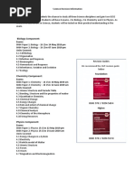 Science Revision Information