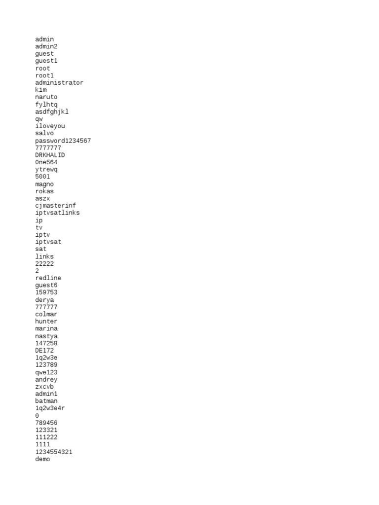 IPTV User Credentials List | PDF