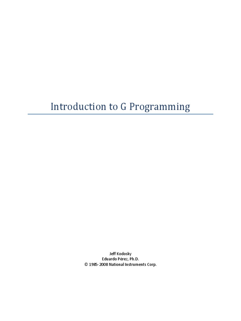 Intro To G Programming | PDF | Boolean Data Type | Graphical User ...