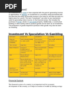 Investment Vs Speculation Vs Gambling