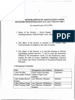 Form Of'Memorandum of Association Under Societies Resgistration Act (Act Xxi of 1860)