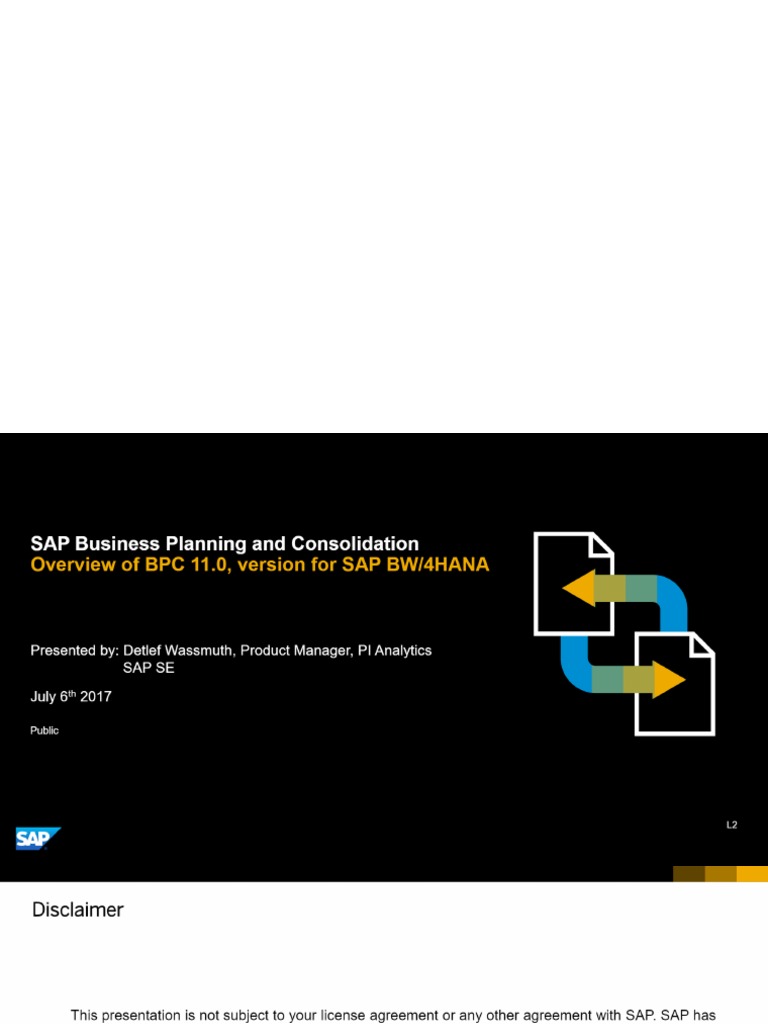 BPC 11.0 Overview for SAP BW/4HANA | PDF