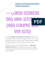 Curso Segredo Dos Mini-Sites 3.0 DEPOIMENTOS (RECLAME AQUI) É Fraude?