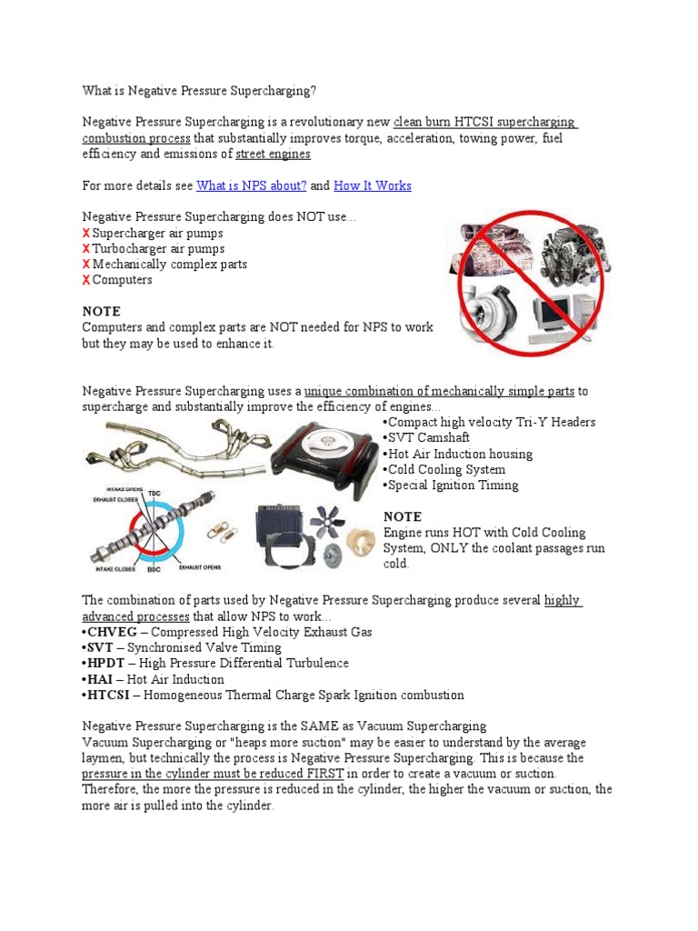 Negative Pressure Supercharging Explained | PDF | Internal Combustion ...