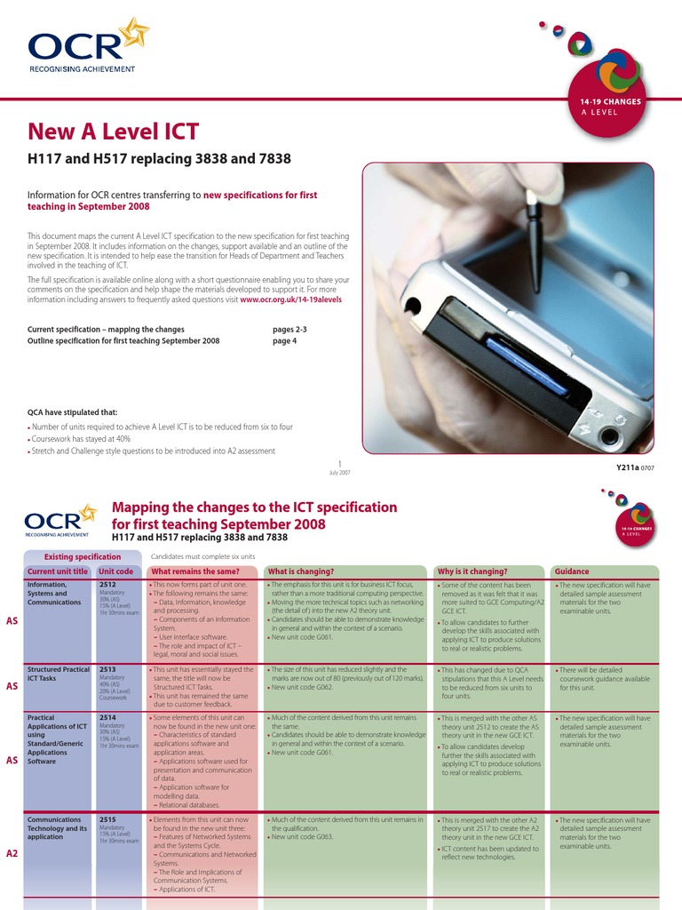 A Level ICT Specification Changes | PDF
