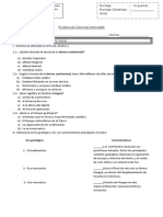 Prueba de Cs Naturales7°año Cambios de La Tierra