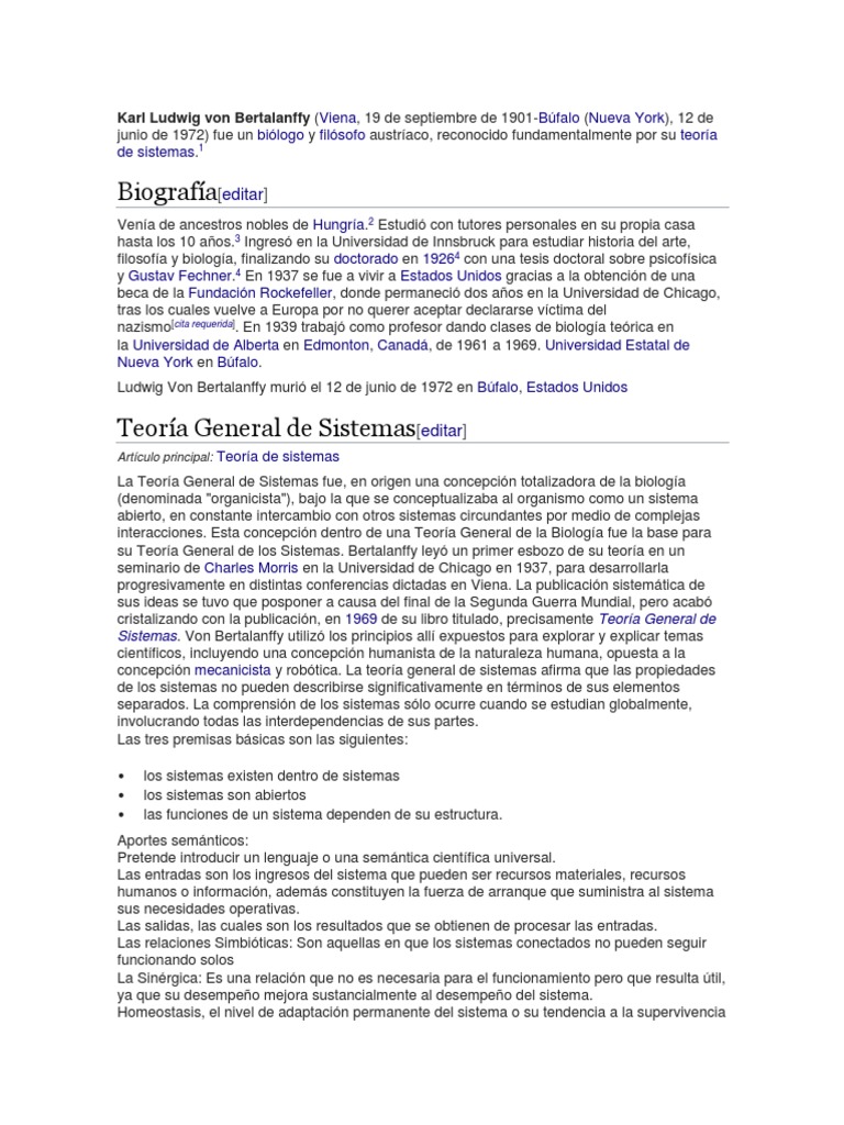 Karl Ludwig Von Bertalanffy Pdf Ciencia Cognitiva Cognición