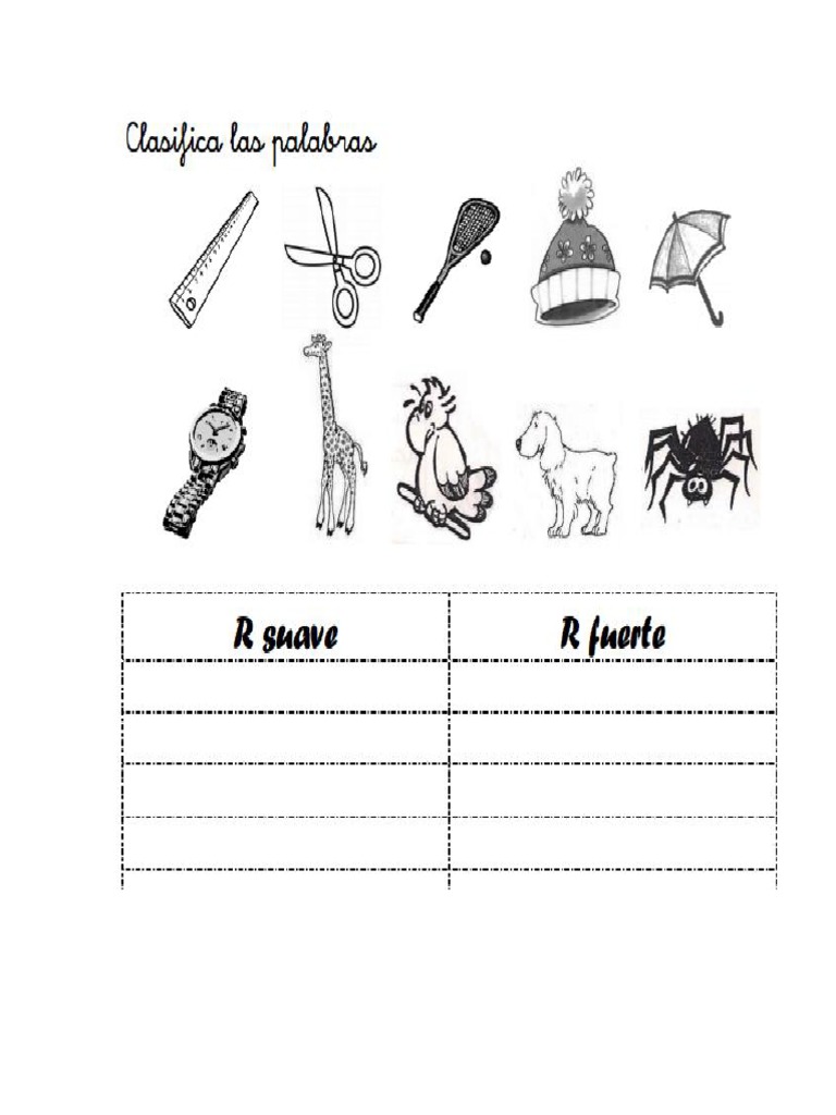 Actividad Fonema R Fuerte Y Suave Pdf