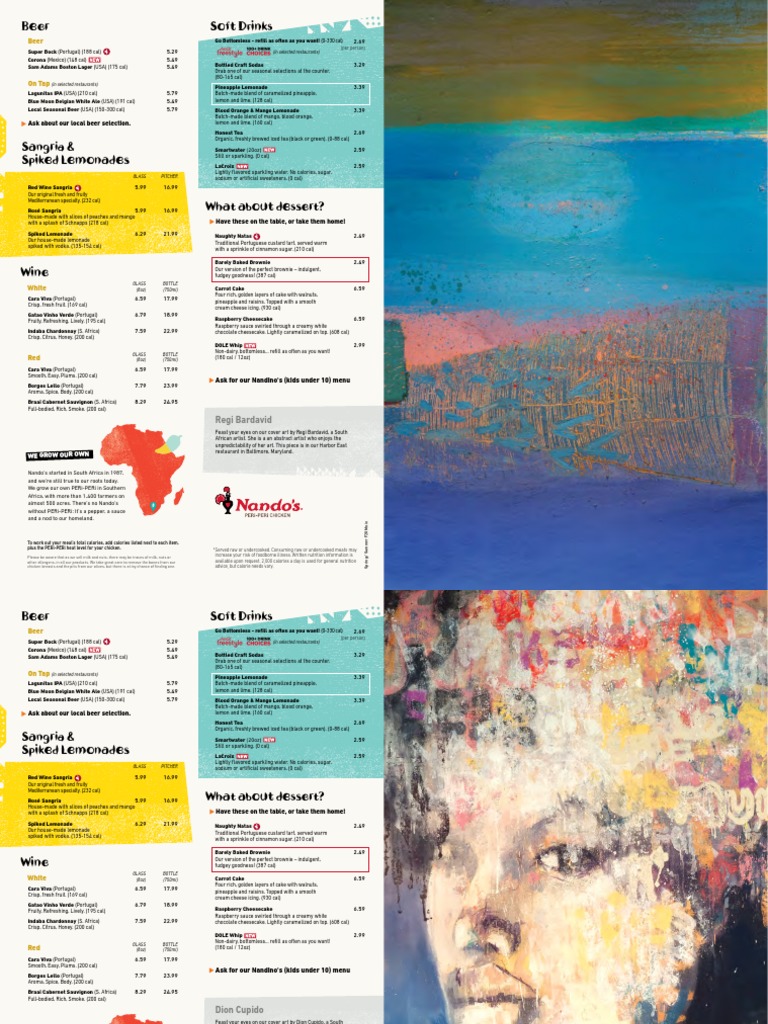 Nandos Menu | PDF | Salad | Soft Drink