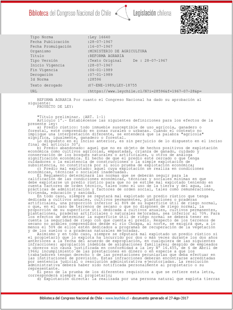 Ley 16640 - 28 Jul 1967 PDF | PDF | Dominio eminente | Propiedad
