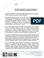 Caracterización del tamaño de partícula a través de la técnica de Microscopía Electrónica de Barrido por análisis de imágenes