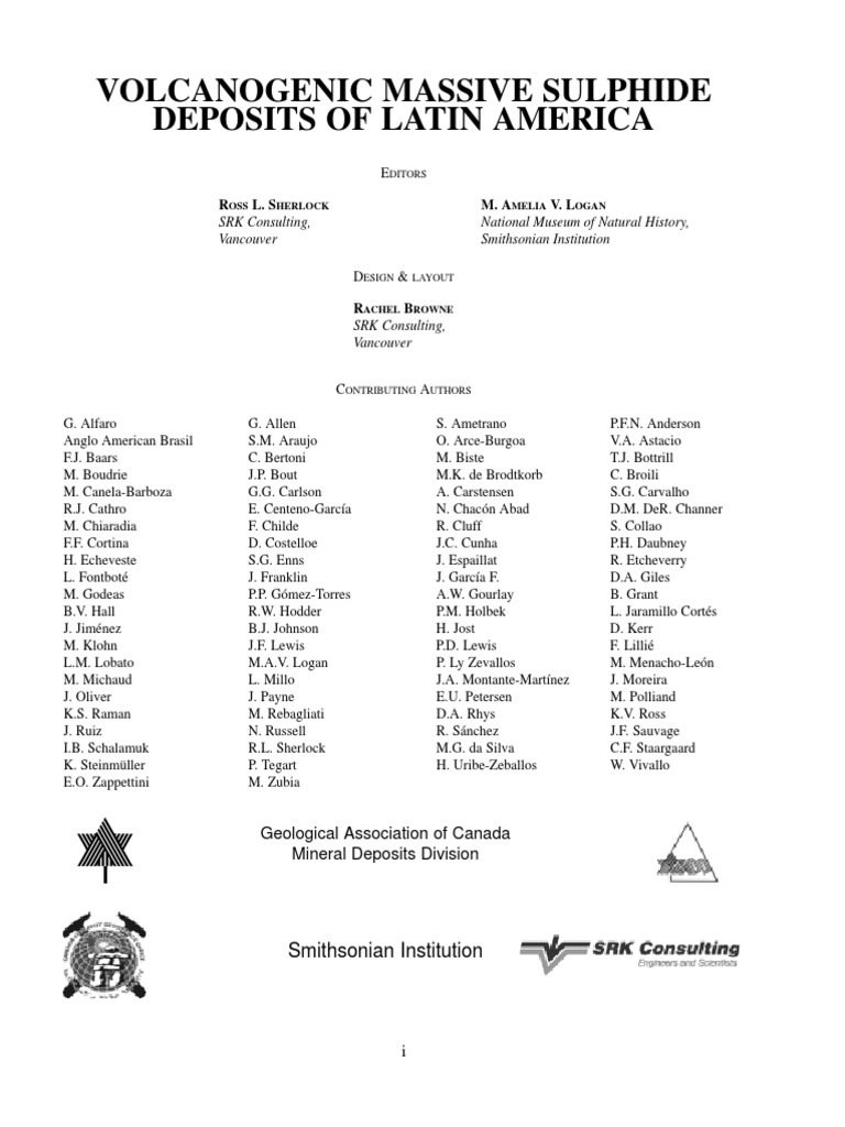 Vms Deposits Of Latin America Pdf Copper Metallurgy