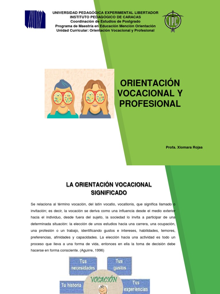 Orientación Vocacional y Profesional | PDF | Toma de decisiones ...