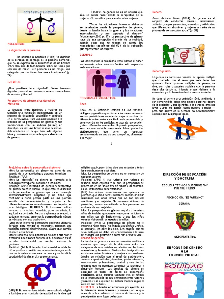 Tríptico sobre Igualdad de Género | PDF | Género | Estudios de género