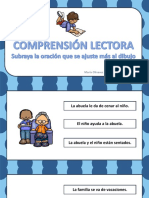 Comprensión Lectora Subraya Oración Que Mas Se Ajusta Al Dibujo PDF