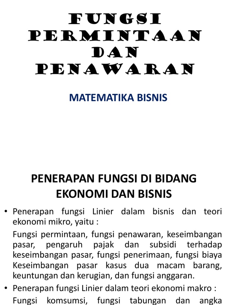 Ilustrasi grafik kurva permintaan dan penawaran dalam buku teori ekonomi mikro