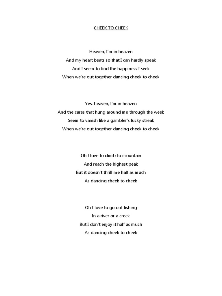 Cheek To Cheek Waltz For Debby Pdf